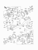 Rear Hubs/Brakes Diagram and Parts List for KAF620-E4  Kawasaki 