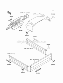 Decals Diagram and Parts List for KAF620-E4  Kawasaki 