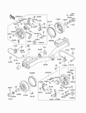 Rear Hubs/Brakes Diagram and Parts List for KAF620-F3  Kawasaki 