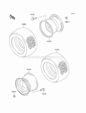 Wheels/Tires Diagram and Parts List for KAF620-F1  Kawasaki 