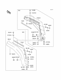 Front Fenders Diagram and Parts List for KAF620-G1  Kawasaki 