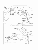 Front Fenders Diagram and Parts List for KAF620-G2  Kawasaki 