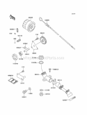 Oil Pump/Oil Filter Diagram and Parts List for KAF620-G1  Kawasaki 