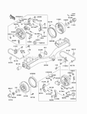Rear Hubs/Brakes Diagram and Parts List for KAF620-G4  Kawasaki 