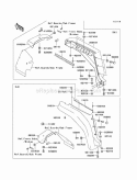 Front Fenders Diagram and Parts List for KAF620-G4  Kawasaki 