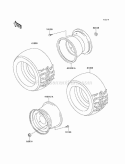Wheels/Tires Diagram and Parts List for KAF620-G5  Kawasaki 