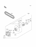 Driven Converter/Drive Belt Diagram and Parts List for KAF620-G6F 2006 Kawasaki 