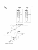 Shock Absorbers Diagram and Parts List for KAF620-F1  Kawasaki 