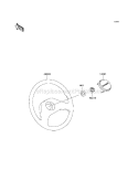 Steering Wheel Diagram and Parts List for KAF620-F1  Kawasaki 