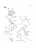 Brake Pedal/Throttle Lever Diagram and Parts List for KAF620-G6F 2006 Kawasaki 