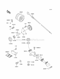 Oil Pump/Oil Filter Diagram and Parts List for KAF620-E4  Kawasaki 