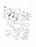 Radiator Diagram and Parts List for KAF620-E4  Kawasaki 