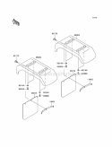 Rear Fenders Diagram and Parts List for KAF620-H3  Kawasaki 