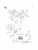 Engine Mount Diagram and Parts List for KAF620-H3  Kawasaki 