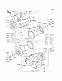 Front Hubs/Brakes Diagram and Parts List for KAF620-H3  Kawasaki 