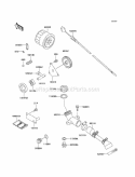 Oil Pump/Oil Filter Diagram and Parts List for KAF620-H6F 2006 Kawasaki 