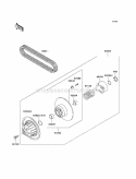 Driven Converter/Drive Belt Diagram and Parts List for KAF620-H7F 2007 Kawasaki 