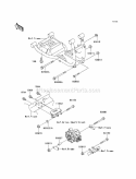 Engine Mount Diagram and Parts List for KAF620-H7F 2007 Kawasaki 