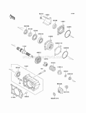 Bevel Gear Case Diagram and Parts List for KAF620-H7F 2007 Kawasaki 