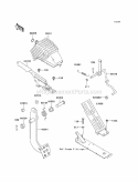 Brake Pedal/Throttle Lever Diagram and Parts List for KAF620-H7F 2007 Kawasaki 