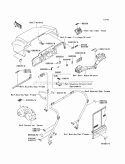 Labels Diagram and Parts List for KAF620-J7F 2007 Kawasaki 