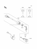 Ignition Switch Diagram and Parts List for KAF620-K1 2005 Kawasaki 