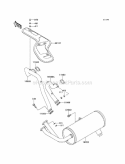 Mufflers Diagram and Parts List for KAF620-J6F 2006 Kawasaki 