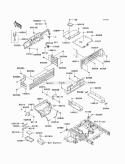 Frame Fittings Diagram and Parts List for KAF620-K1 2005 Kawasaki 