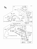 Front Fenders Diagram and Parts List for KAF620-K1 2005 Kawasaki 