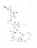Mufflers Diagram and Parts List for KAF620-H2  Kawasaki 