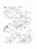 Fenders Diagram and Parts List for KAF620-MBF 2011 Kawasaki 