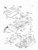 Fenders Diagram and Parts List for KAF620-N9F 2009 Kawasaki 