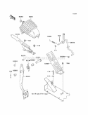 Brake Pedal/Throttle Lever Diagram and Parts List for KAF620-N9F 2009 Kawasaki 