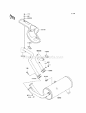 Mufflers Diagram and Parts List for KAF620-PBF 2011 Kawasaki 