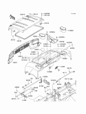 Fender Diagram and Parts List for KAF620-PCF 2012 Kawasaki 