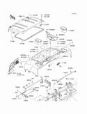 Fenders Diagram and Parts List for KAF620-SBF 2011 Kawasaki 