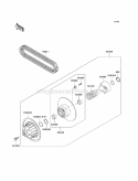 Driven Converter / Drive Belt Diagram and Parts List for KAF620-MCF 2012 Kawasaki 