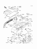 Fender Diagram and Parts List for KAF620-SCF 2012 Kawasaki 