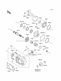 Bevel Gear Case Diagram and Parts List for KAF620-SCF 2012 Kawasaki 