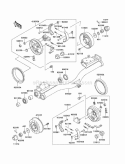 Rear Hubs/Brakes Diagram and Parts List for KAF950-A2  Kawasaki 