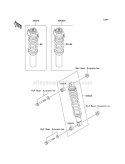 Shock Absorbers Diagram and Parts List for KAF950-A3  Kawasaki 