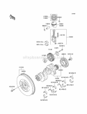 Crankshaft/Piston Diagram and Parts List for KAF950-B1  Kawasaki 
