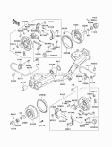 Rear Hubs/Brakes Diagram and Parts List for KAF950-B1  Kawasaki 