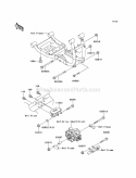 Engine Mount Diagram and Parts List for KAF950-B1  Kawasaki 