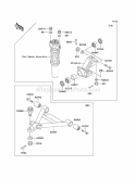 Front Suspension Diagram and Parts List for KAF950-B1  Kawasaki 