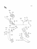 Brake Pedal/Throttle Lever Diagram and Parts List for KAF620-H1  Kawasaki 