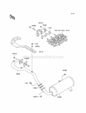 Mufflers Diagram and Parts List for KAF950-B3 2005 Kawasaki 