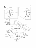 Rear Suspension Diagram and Parts List for KAF950-B3 2005 Kawasaki 