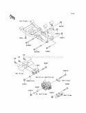 Engine Mount Diagram and Parts List for KAF950-B3 2005 Kawasaki 