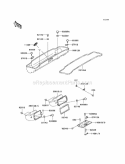 Front Box Diagram and Parts List for KAF950-B3 2005 Kawasaki 